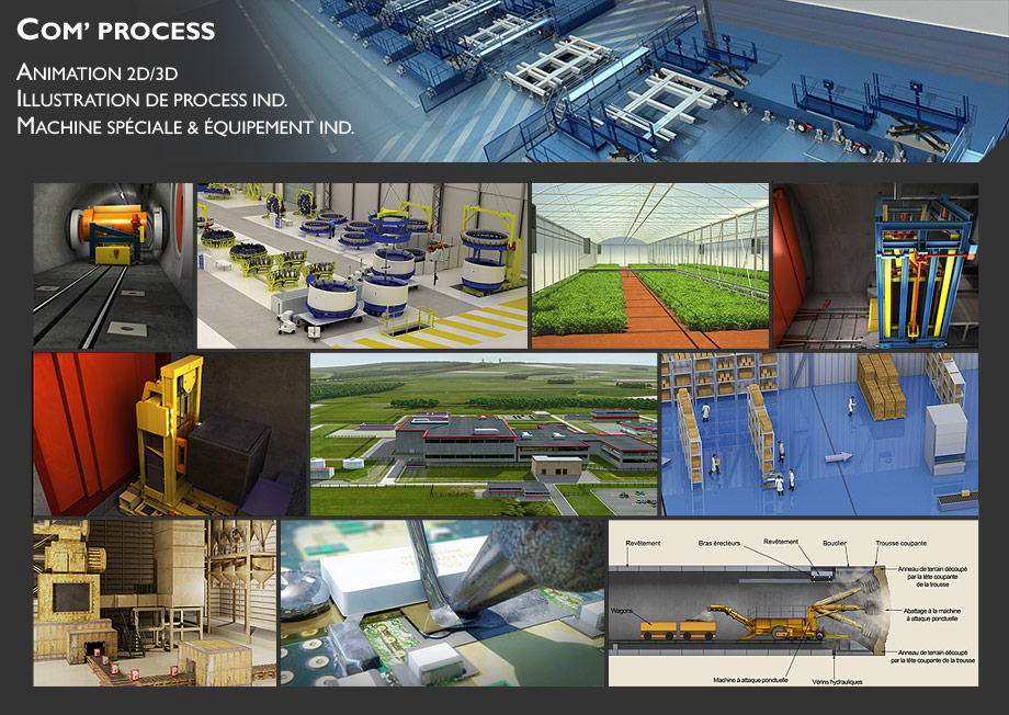 animation imagerie de processus industriel - infographie 2D 3D POLYNOTES